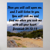 Inspirational Bible Verse Custom Jeremiah 29:12-13 Poster (Vorne)