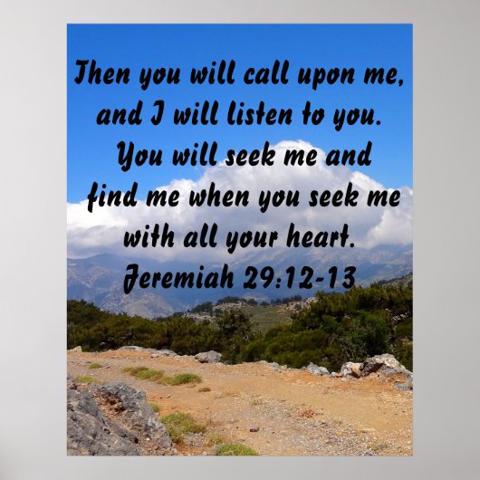 Inspirational Bible Verse Custom Jeremiah 29:12-13 Poster (Vorne)