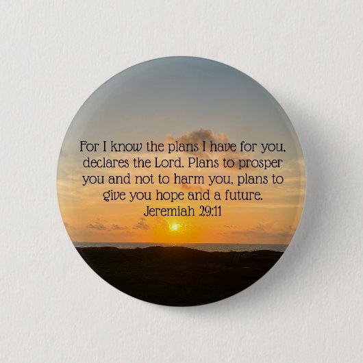 Inspirational Bible Verse Jeremiah 29:11 Sonnenauf Button (Vorderseite)