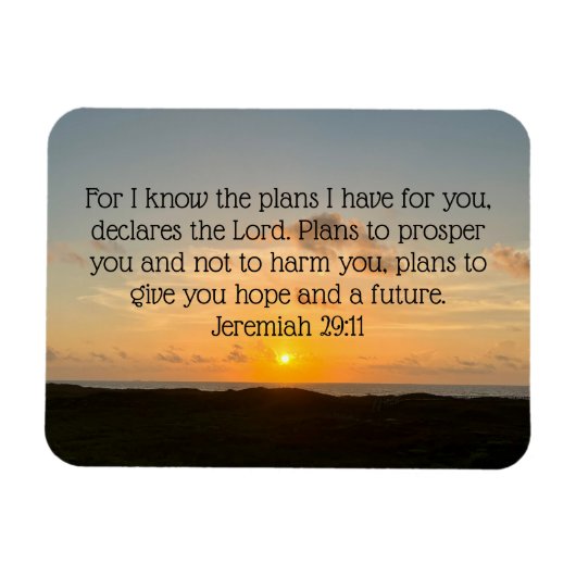 Inspirational Bible Verse Jeremiah 29:11 Sonnenauf Magnet (Horizontal)