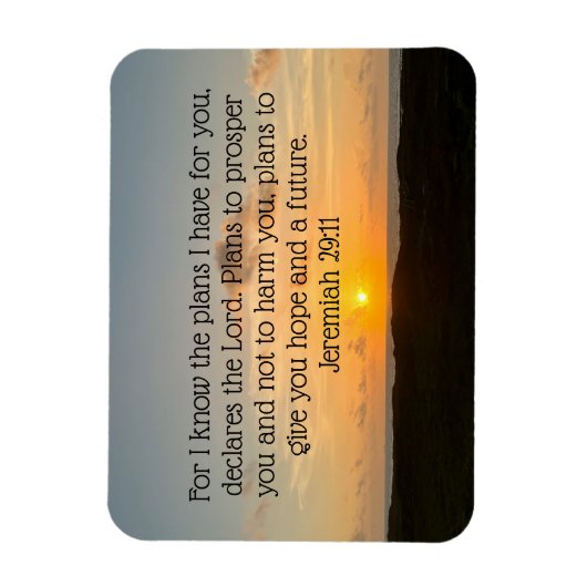 Inspirational Bible Verse Jeremiah 29:11 Sonnenauf Magnet (Vertikal)