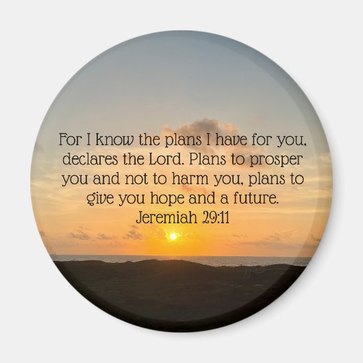 Inspirational Bible Verse Jeremiah 29:11 Sonnenauf Magnet (Vorne)