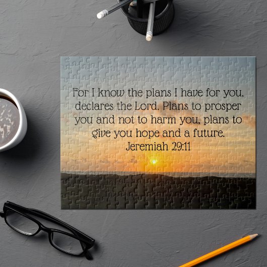 Inspirational Bible Verse Jeremiah 29:11 Sonnenauf Puzzle