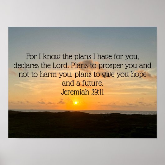 Inspirational Bible Verse Jeremiah 29:11 Sunrise Poster (Vorne)