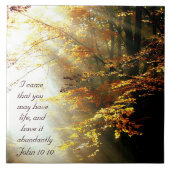 Inspirational Bible Verse John 10 10 Fall Trees Fliese (Vorderseite)