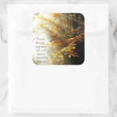 Inspirational Bible Verse John 10 10 Fall Trees Quadratischer Aufkleber (Tasche)