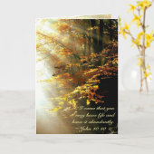 Inspirational Bible Verse John 10 10 Herbstlaub Karte (Gelbe Blume)