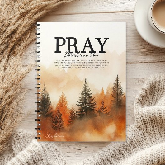 Inspirational Bible Verse Philippians 4:6-7 Notizblock