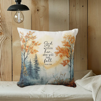 Inspirational Bible Verse Psalm 46:5 Autumn Pillow Kissen