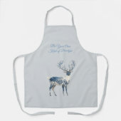 Inspirational Blue White Chic Deer Fox Schürze (Vorderseite)