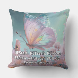 Inspirational Bold Letters Quote Throw Pillow Kissen