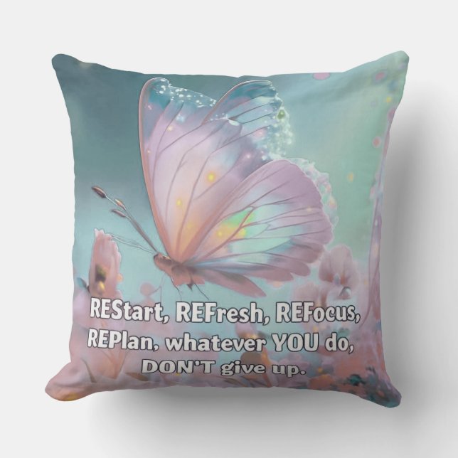 Inspirational Bold Letters Quote Throw Pillow Kissen (Vorderseite)
