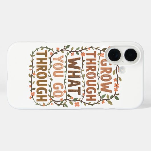 Inspirational Botanical Growth Saying Case-Mate iPhone Hülle (Rückseite (Horizontal))