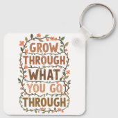 Inspirational Botanical Growth Saying Schlüsselanhänger (Rückseite)
