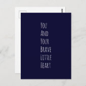 Inspirational Brave Little Heart Text Quote Postkarte (Vorne/Hinten)