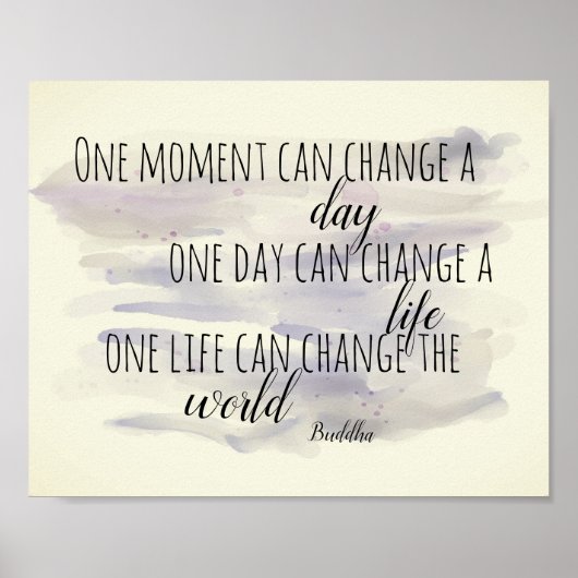 inspirational Buddha quote text  watercolor Poster (Vorne)