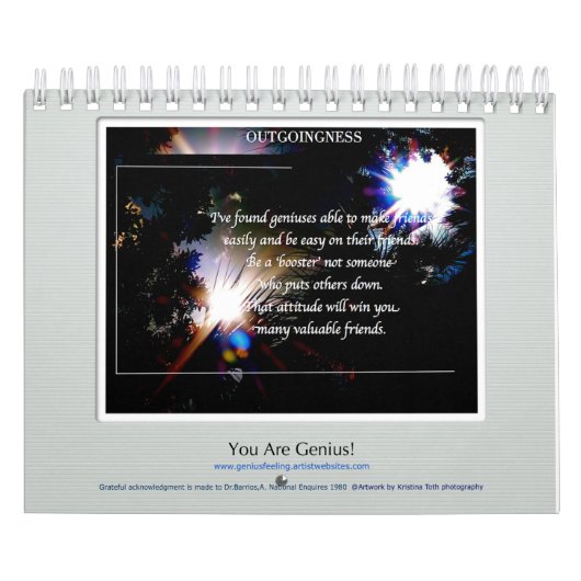INSPIRATIONAL-CHARACTERISTICS EINES GENIES KALENDER (Titelbild)