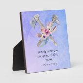 Inspirational Cherokee Proverb mit Tomahawk Fotoplatte (Vorderseite)