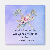 Inspirational Cherokee Proverb mit Tomahawk Magnet (Vorne)