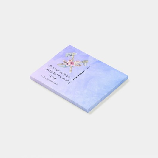 Inspirational Cherokee Proverb mit Tomahawk Post-it Klebezettel (angewinkelt)