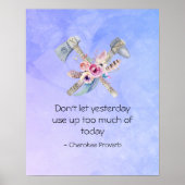 Inspirational Cherokee Proverb mit Tomahawk Poster (Vorne)