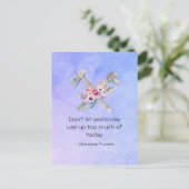 Inspirational Cherokee Proverb mit Tomahawk Postkarte (Stehend Vorderseite)