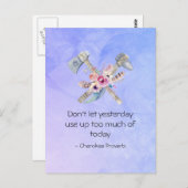 Inspirational Cherokee Proverb mit Tomahawk Postkarte (Vorne/Hinten)