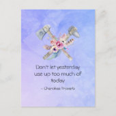 Inspirational Cherokee Proverb mit Tomahawk Postkarte (Vorderseite)
