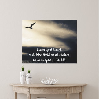 Inspirational Christian Art John 8 vs 12 Canvas Leinwanddruck