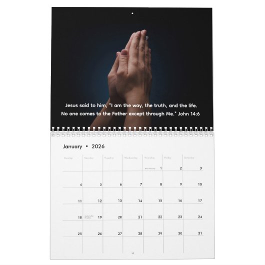 Inspirational Christian Family Name 2026 Kalender (Jan 2026)
