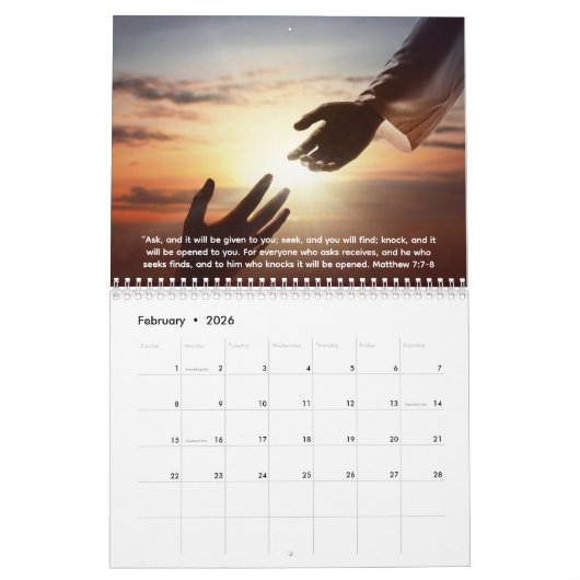 Inspirational Christian Family Name 2026 Kalender (Feb 2026)