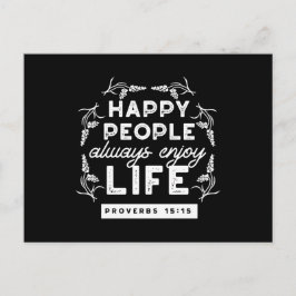 Inspirational Christian Quote from Proverbs 15:15 Feiertagspostkarte
