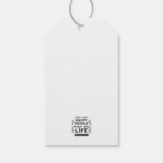 Inspirational Christian Quote from Proverbs 15:15 Geschenkanhänger (Rückseite)