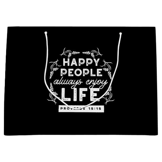 Inspirational Christian Quote from Proverbs 15:15 Große Geschenktüte (Vorderseite)