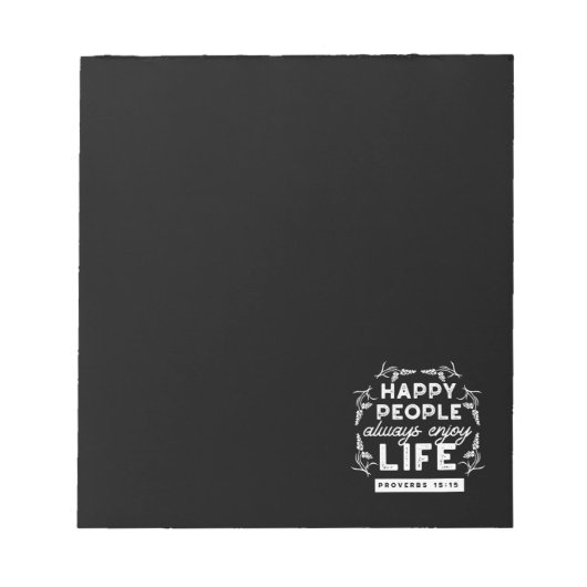 Inspirational Christian Quote from Proverbs 15:15 Notizblock (Vorderseite)