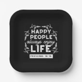 Inspirational Christian Quote from Proverbs 15:15 Pappteller (Vorderseite)