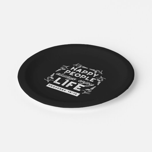 Inspirational Christian Quote from Proverbs 15:15 Pappteller (Schrägansicht)