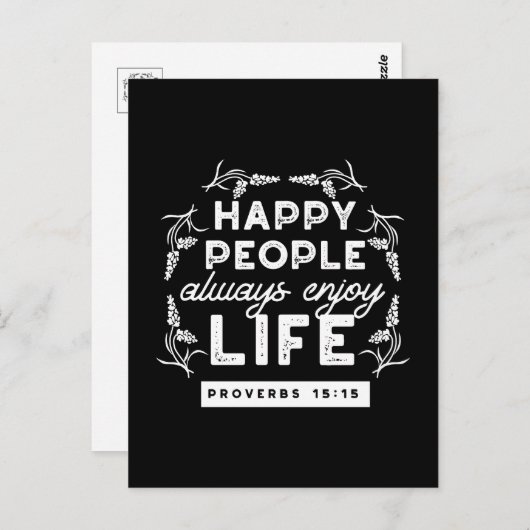 Inspirational Christian Quote from Proverbs 15:15 Postkarte (Vorne/Hinten)