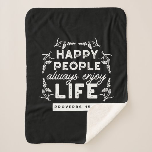 Inspirational Christian Quote from Proverbs 15:15 Sherpadecke (Vorderseite)