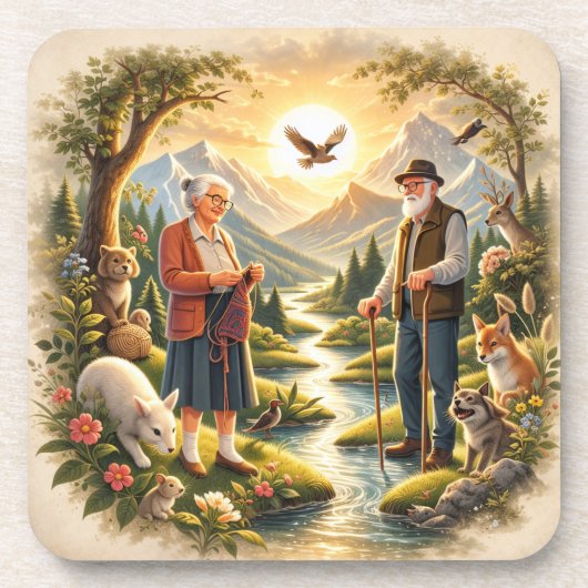 Inspirational Coaster  “Growing Old Is a Privilege Getränkeuntersetzer (Vorderseite)