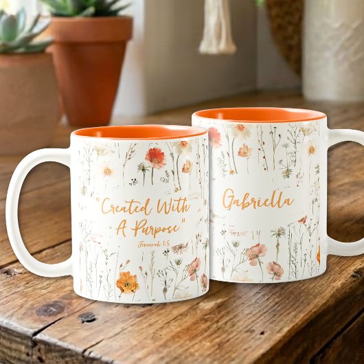 Inspirational Created With A Purpose Faith Mug Zweifarbige Tasse