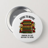 Inspirational Dream Like Martin Black Heroes Books Button (Vorne & Hinten)