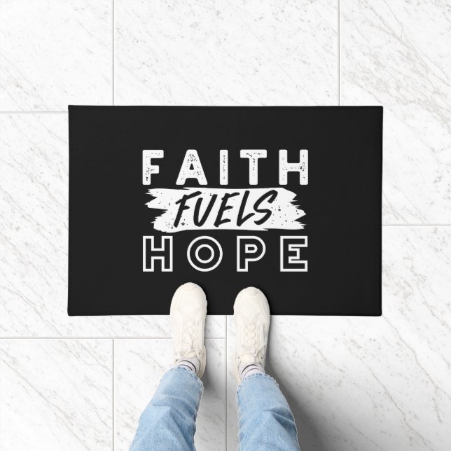 Inspirational Faith Quote – Faith Fuels Hope Fußmatte (Indoor)