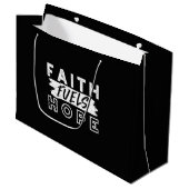 Inspirational Faith Quote – Faith Fuels Hope Große Geschenktüte (Vorderseite Schrägansicht)