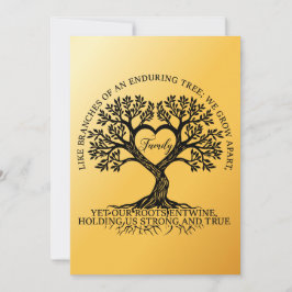 Inspirational family quotes on a tree with roots einladung