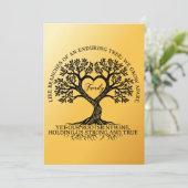 Inspirational family quotes on a tree with roots einladung (Stehend Vorderseite)