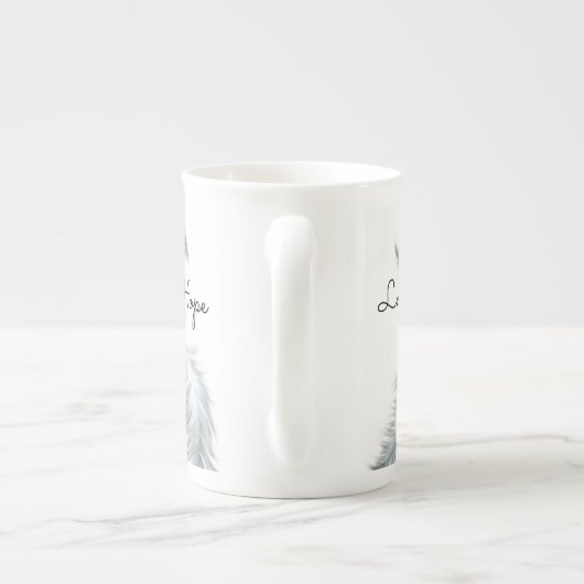 Inspirational Feder-Knochen-China-Tasse Porzellantasse (Rückseite)