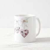 Inspirational Floral Love Hope Joy Heart Bow Kaffeetasse (VorderseiteRechts)