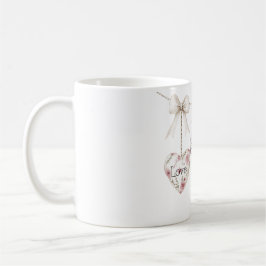 Inspirational Floral Love Hope Joy Heart Bow Kaffeetasse