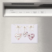 Inspirational Floral Love Hope Joy Hearts Bow Magnet (In Situ (Geschirrspüler))